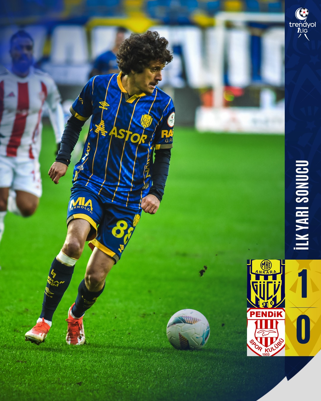 MKE Ankaragücü, Siltaş Yapı Pendikspor'u İlk Yarıda 1-0 Yendi