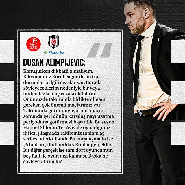 Beşiktaş Basketbol Takımının Başantrenörü Karşılaşmayı Değerlendirdi