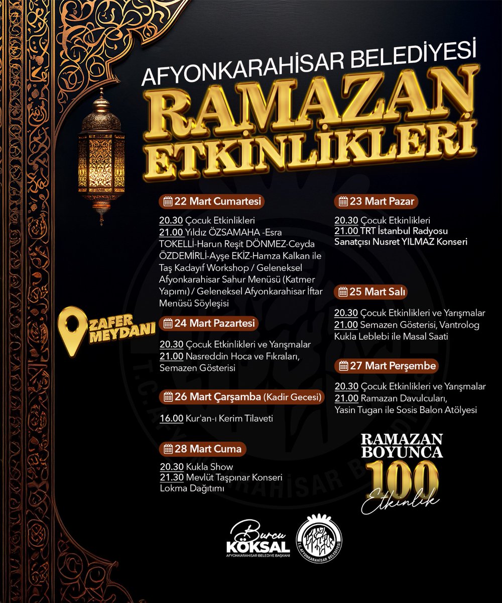 Afyonkarahisar'da Ramazan Coşkusu Zafer Meydanı'nda Yaşanıyor