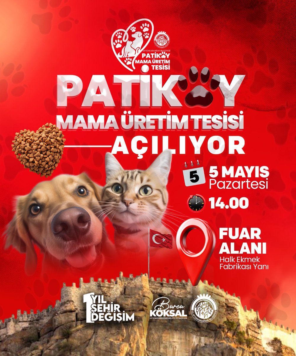 Afyonkarahisar Belediyesi, Can Dostları İçin Patiköy Mama Üretim Tesisini Açıyor