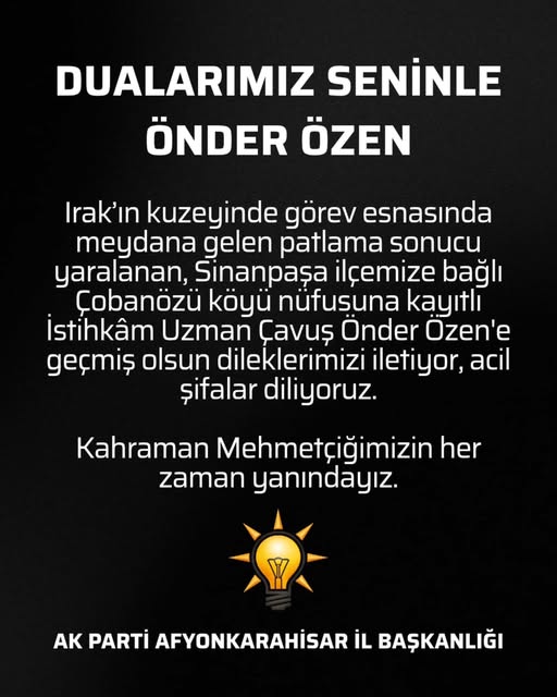 Irak'ın Kuzeyinde Patlama: İstihkâm Uzman Çavuş Önder Özen Yaralandı