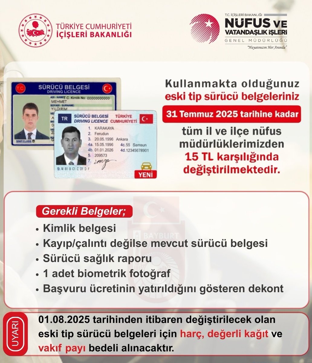 Afyonkarahisar'da Sürücü Belgesi Yenileme Süreci Başladı