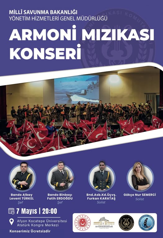 Türk Silahlı Kuvvetleri Armoni Mızıkası, Afyon Kocatepe Üniversitesi'nde Muhteşem Konser Verecek