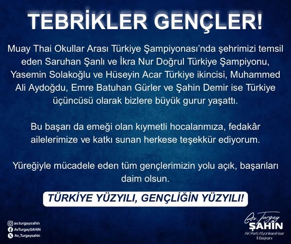 Afyonkarahisar'dan Muay Thai Şampiyonası'nda Tarihi Başarı