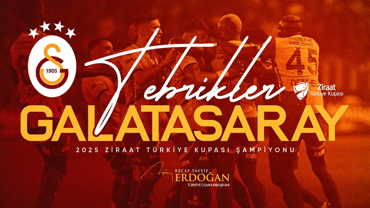 Galatasaray Ziraat Türkiye Kupası'nı Kazandı: Erdoğan'dan Tebrik Mesajı