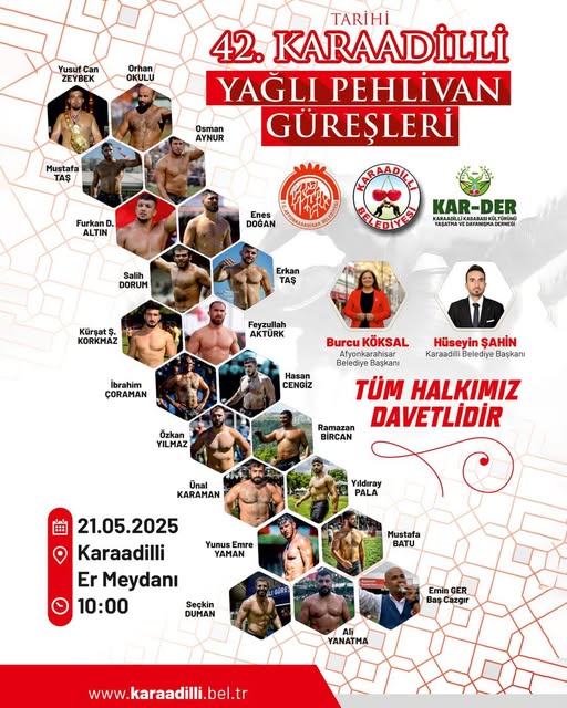 Afyonkarahisar'da 42. Karaadilli Yağlı Pehlivan Güreşleri Başlıyor