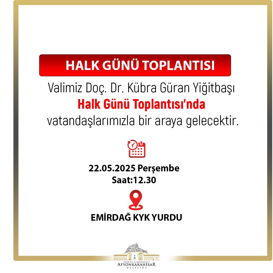 Afyonkarahisar Valisi Yiğitbaşı, Emirdağ ve Çobanlar'da Halkla Buluşacak
