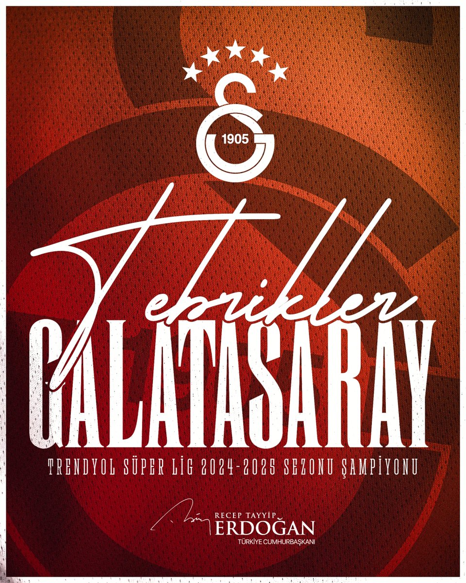 Cumhurbaşkanı Erdoğan'dan Galatasaray'a Şampiyonluk Tebriği