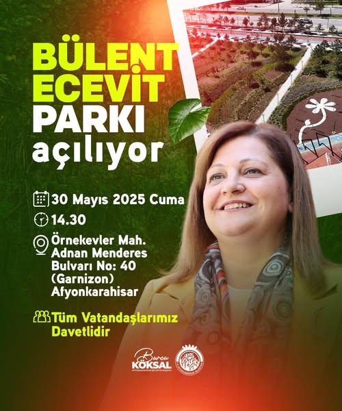 Afyonkarahisar'a Yeni Bir Yaşam Alanı: Bülent Ecevit Parkı Açılıyor