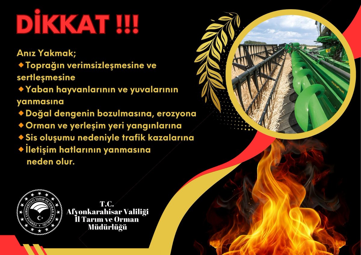 Afyonkarahisar'da Anız Yakma Yangını Önleme Çalışmaları Sürüyor
