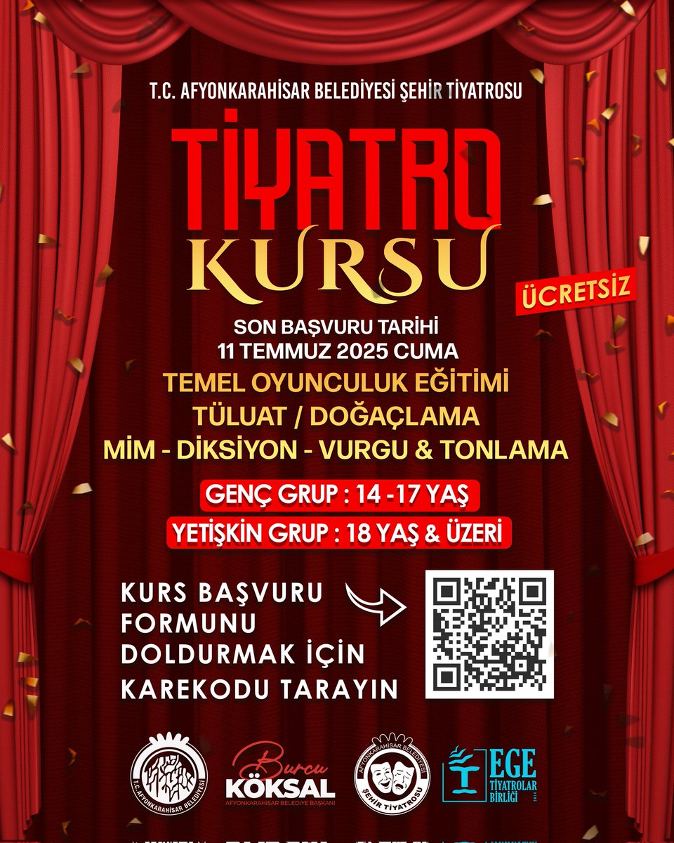 Afyonkarahisar Belediyesi Ücretsiz Tiyatro Kursu Başlıyor