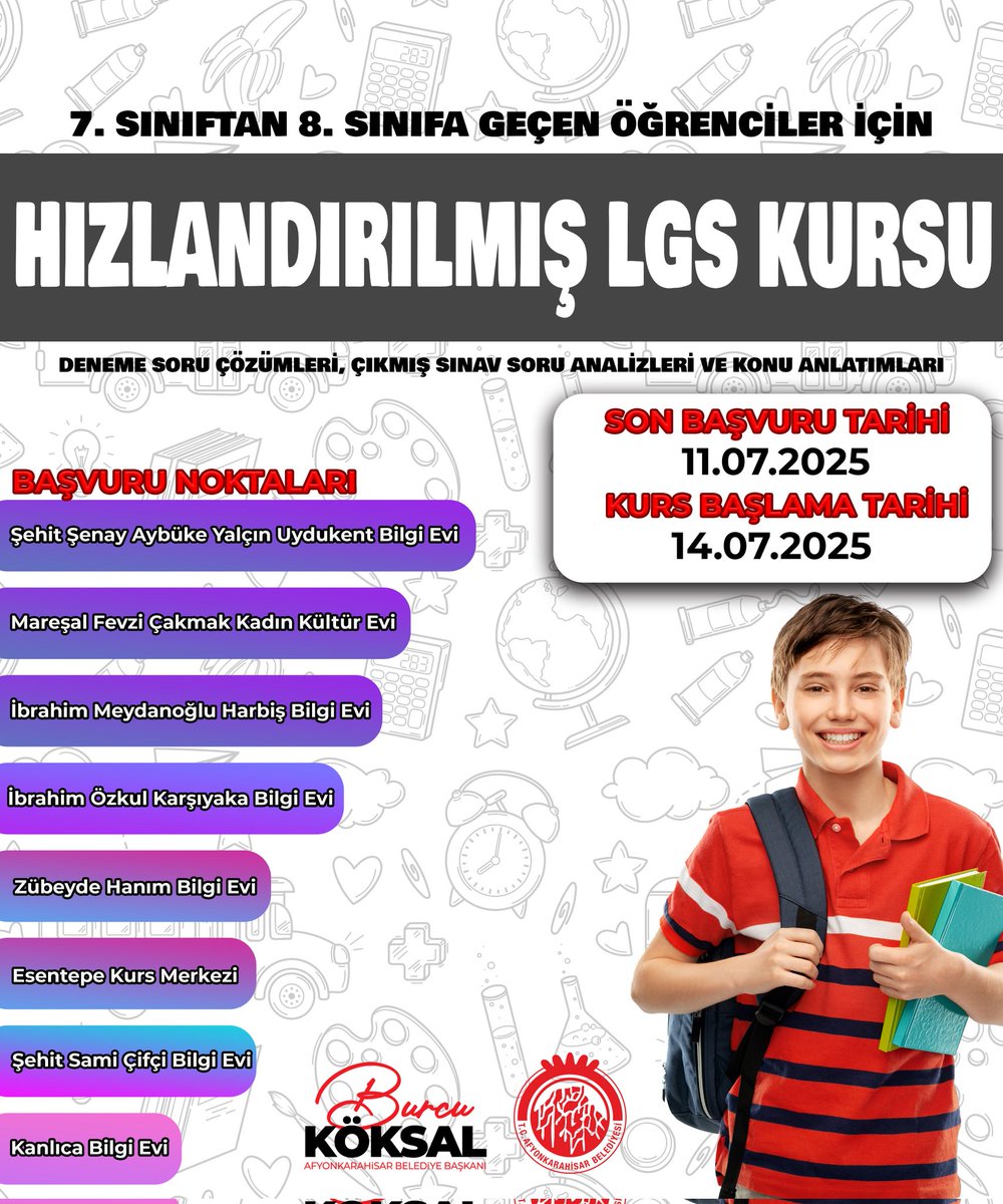 Afyonkarahisar Belediyesi'nden LGS Kursu Desteği: Kayıtlar Başladı