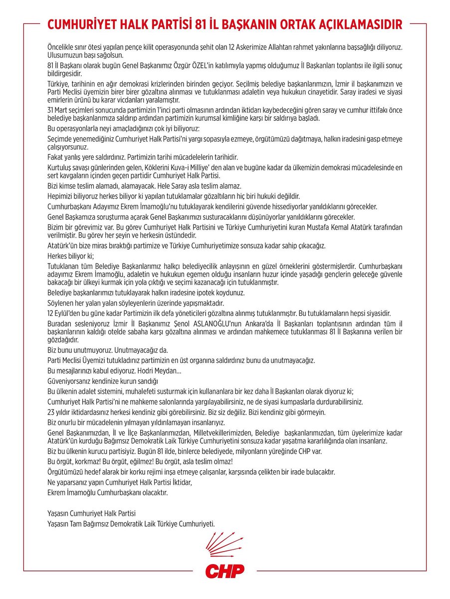 CHP Afyonkarahisar İl Başkanı Faruk Duha Erhan'dan Önemli Açıklama