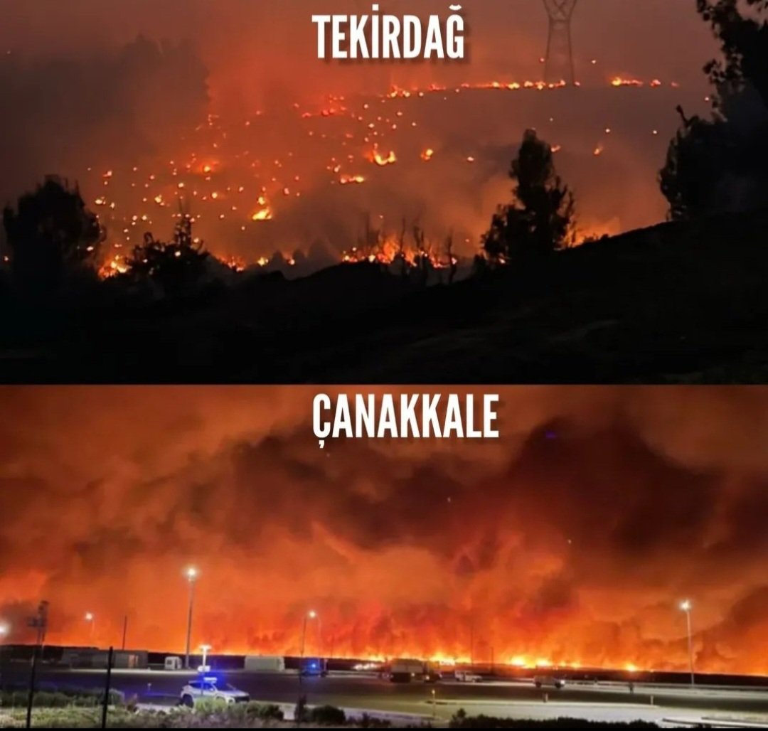 Tekirdağ ve Çanakkale'de Orman Yangınları Devam Ediyor