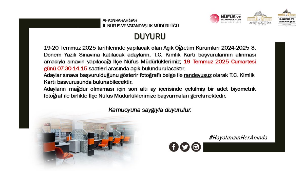 Afyonkarahisar'da MEB Sınav Duyurusu Yapıldı