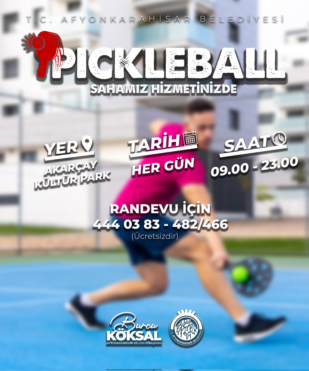 Afyonkarahisar'da Yeni Pickleball Sahası Ücretsiz Hizmete Açıldı