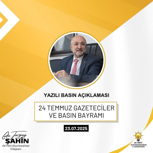 AK Parti Afyonkarahisar İl Başkanlığı'ndan Yazılı Basın Açıklaması