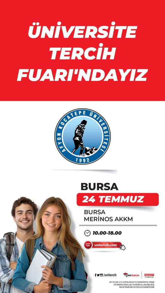 Afyon Kocatepe Üniversitesi Bursa Üniversite Tercih Fuarı'nda Öğrencilerle Buluşacak