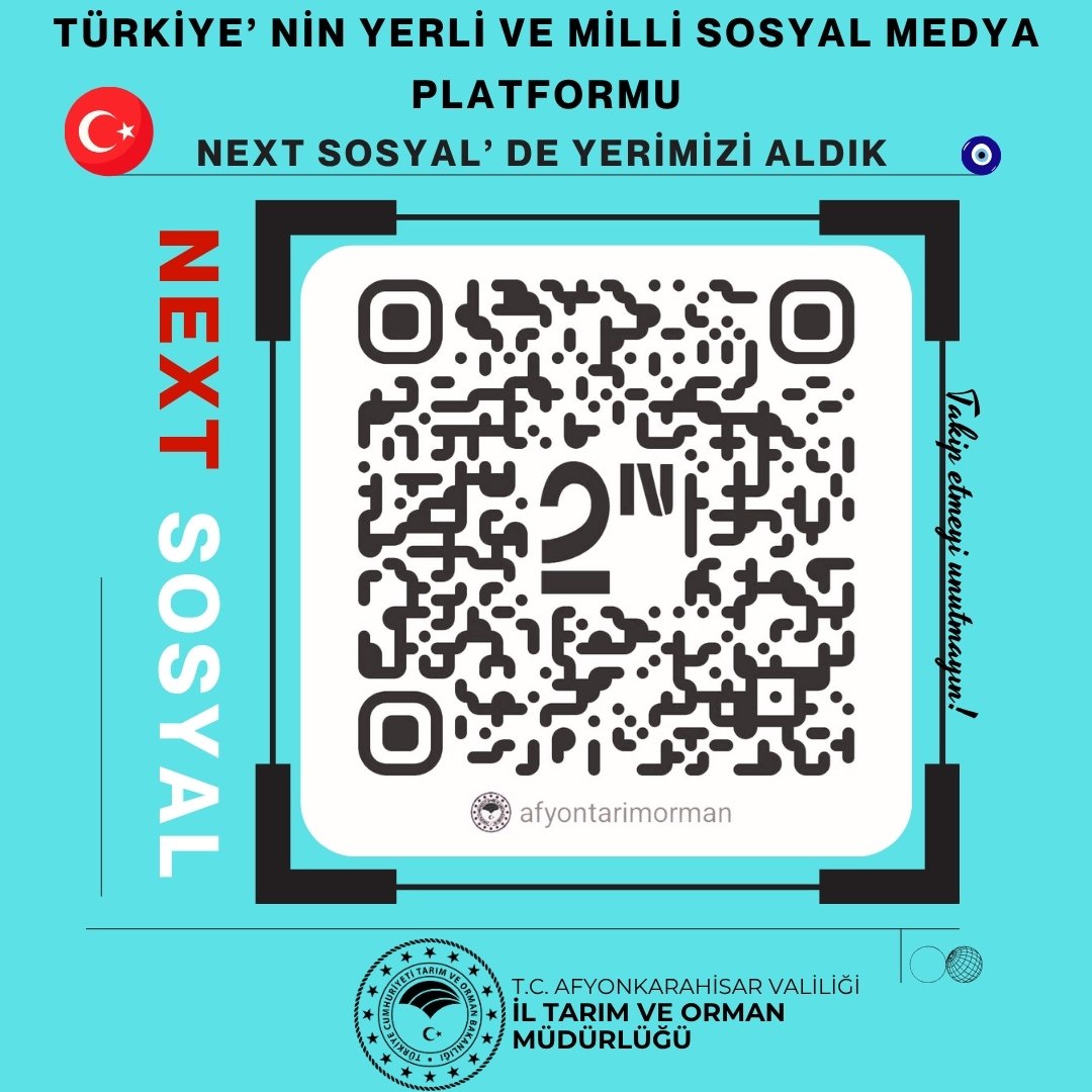 Afyonkarahisar Tarım ve Orman Müdürlüğü, Yerli Sosyal Medya Platformu NEXT'te Aktif Hale Geldi