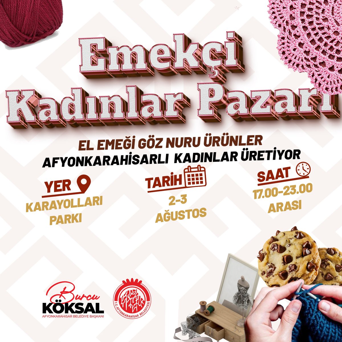 Afyonkarahisar'da El Emeği Göz Nuruna Sahip Kadınların Ürünleri Sergilenecek