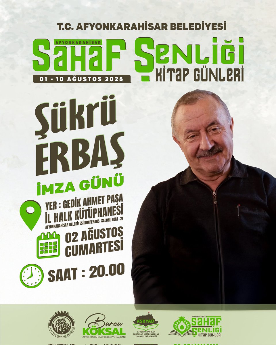 Afyonkarahisar'da Şükrü Erbaş Kitapseverlerle Buluşuyor