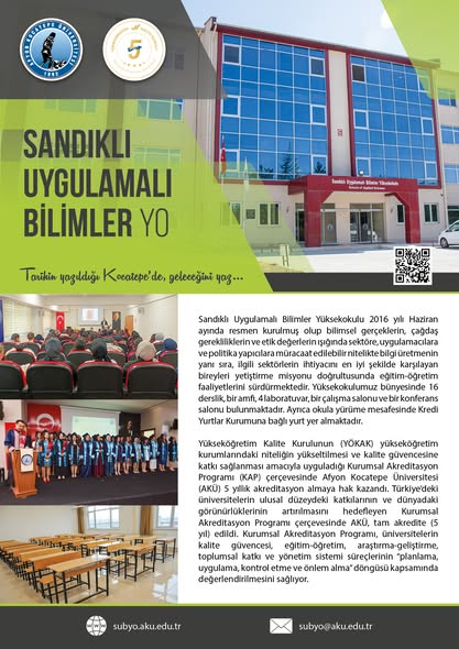 AKÜ Sandıklı Uygulamalı Bilimler Yüksekokulu: Geleceğe Katkı Veren Eğitim