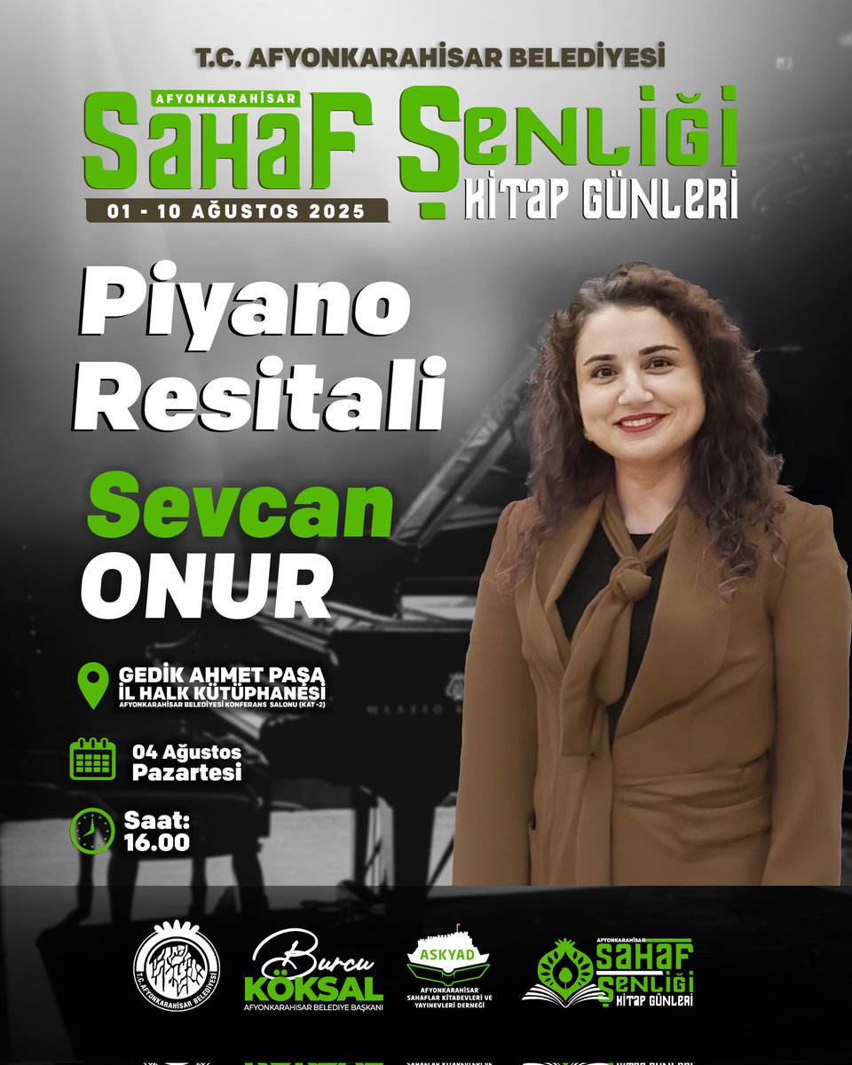 Afyonkarahisar'da Sevcan Onur'un Piyano Resitali Kitapseverleri Bir Araya Getirecek