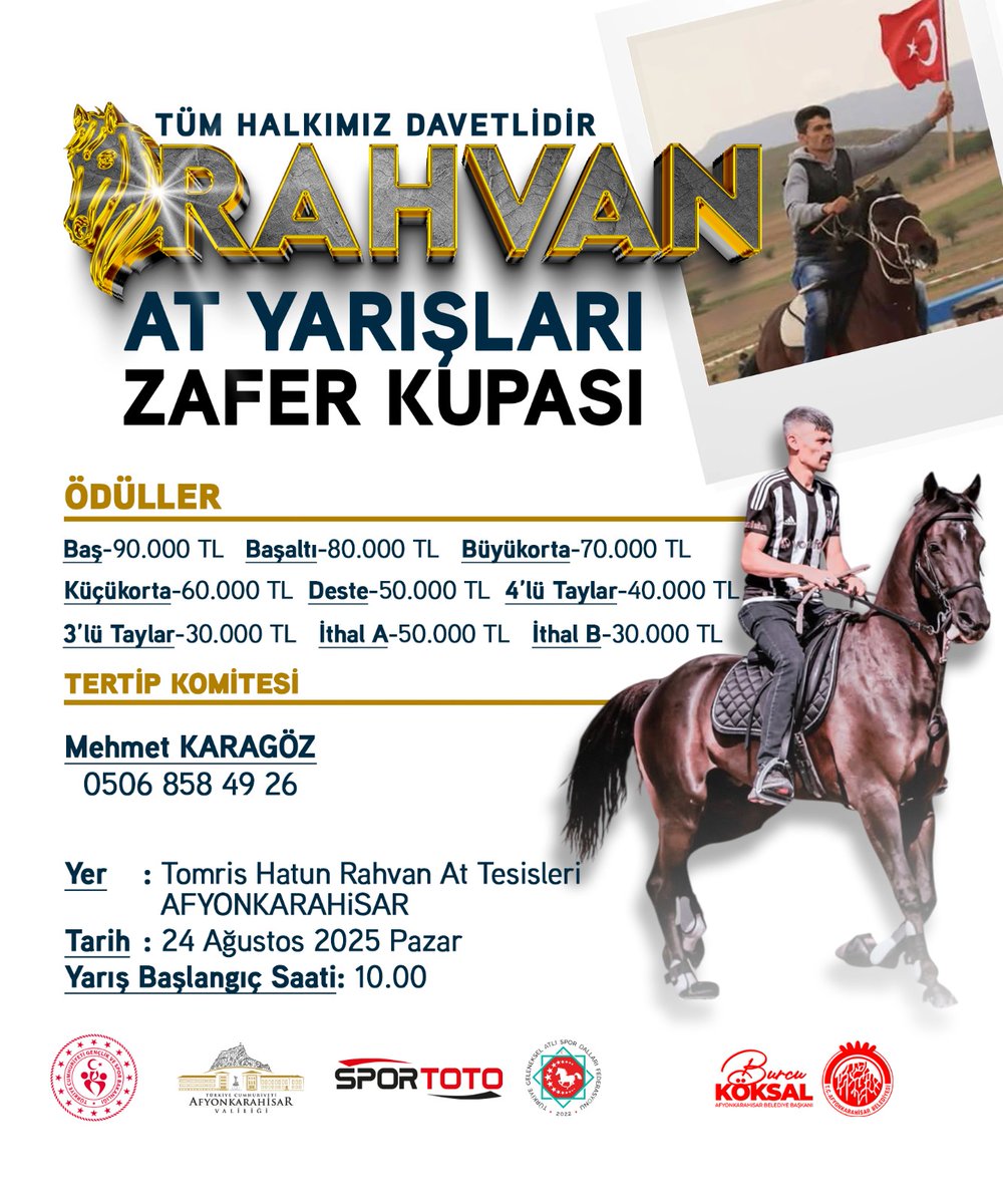Afyonkarahisar'da Geleneksel Rahvan At Yarışları Zafer Kupası Etkinliği