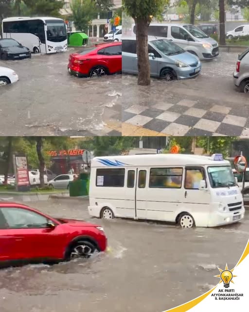 Afyonkarahisar'da Sağanak Yağış: Şehirde Su Baskınları ve Trafik Sorunları