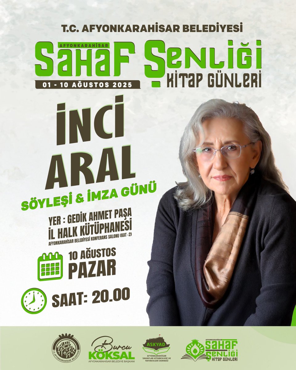 Afyonkarahisar'da Edebiyat Severleri İnci Aral Buluşması Bekliyor