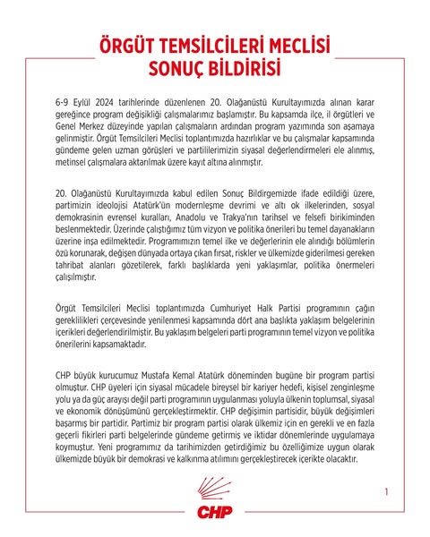 Afyonkarahisar Belediye Başkanı Köksal'ın Partisi Örgüt Temsilcileri Meclisi Sonuç Bildirisi Yayımlandı