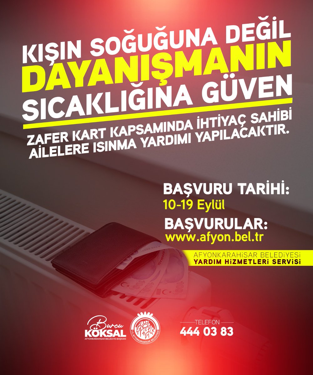 Afyonkarahisar Belediyesi Zafer Kart ile Isınma Yardımı Devam Ediyor