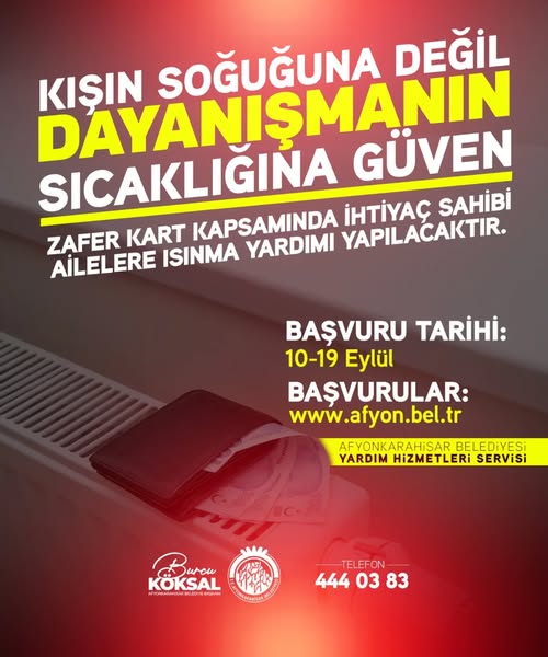 Afyonkarahisar'da İhtiyaç Sahibi Ailelere Isınma Yardımı Devam Ediyor