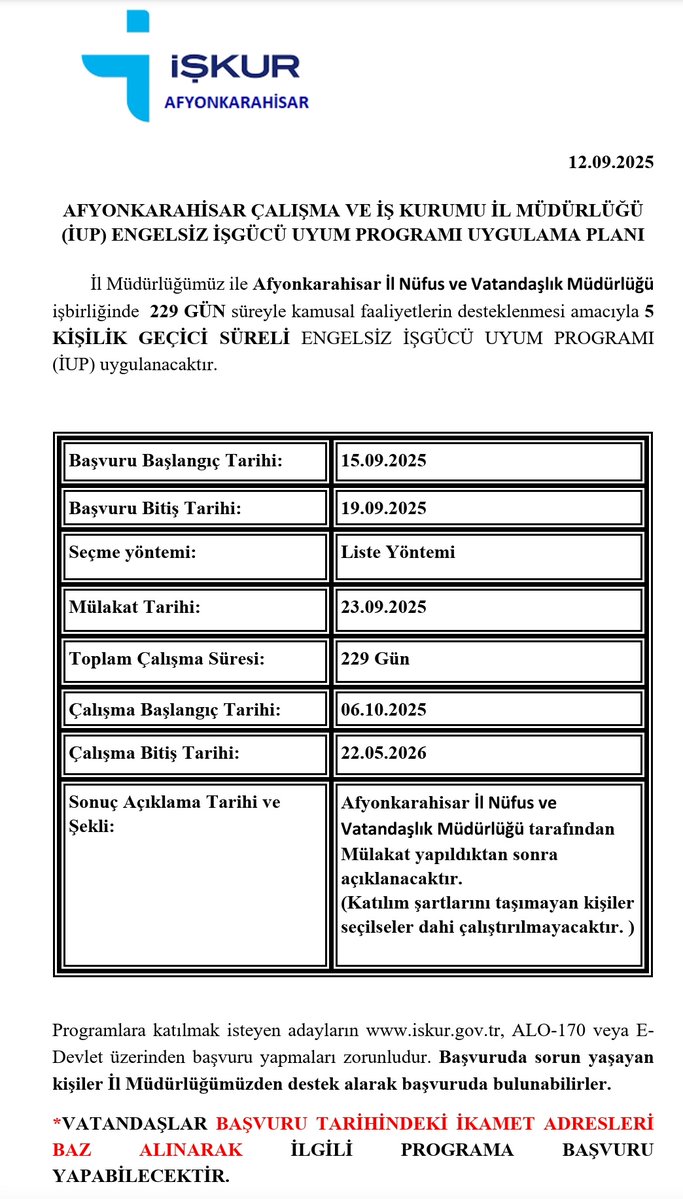 Afyonkarahisar'da Engelsiz İşgücü Uyum Programı Başlatıldı