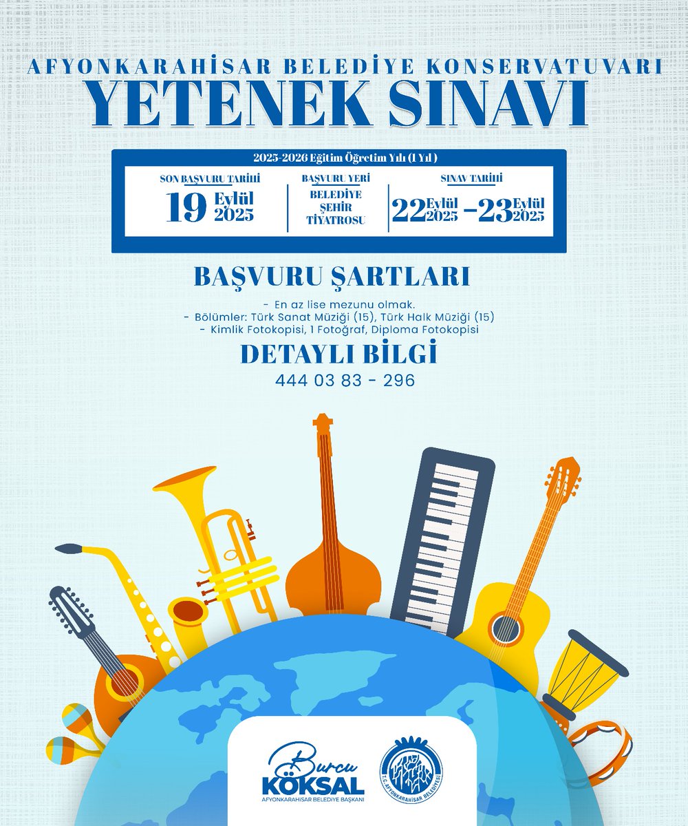 Afyonkarahisar Belediyesi Konservatuvarı Yetenek Sınavı Başvuru Süresi Uzatıldı