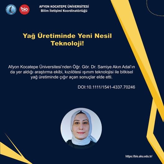 Afyon Kocatepe Üniversitesi, Bitkisel Yağ Üretiminde Devrim Niteliğinde Kızılötesi Teknolojiye Açık