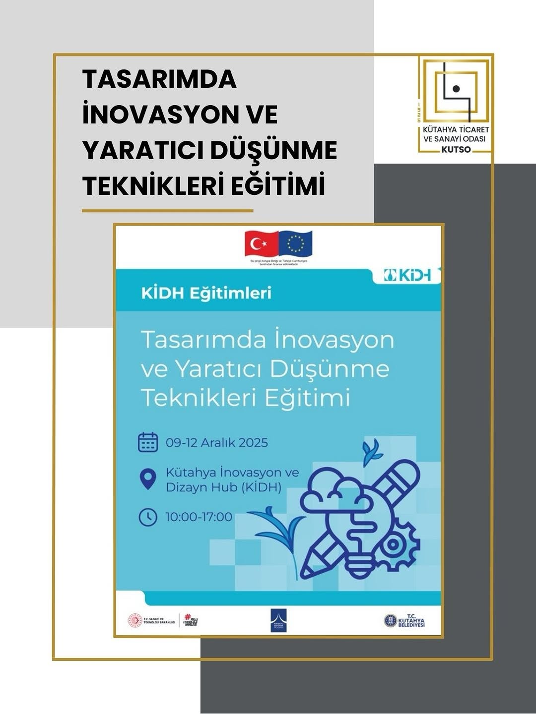 Tasarımda İnovasyon ve Yaratıcı Düşünme Teknikleri Eğitimine Davet